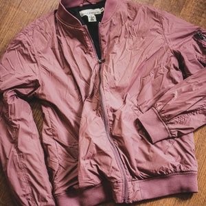 H&M Pale Pink Nylon Bomber Jacket - M